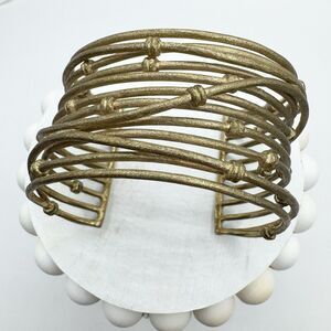 Rivka Friedman 18K Gold Clad Wrapped Mina Cuff Knotted Statement Bracelet
